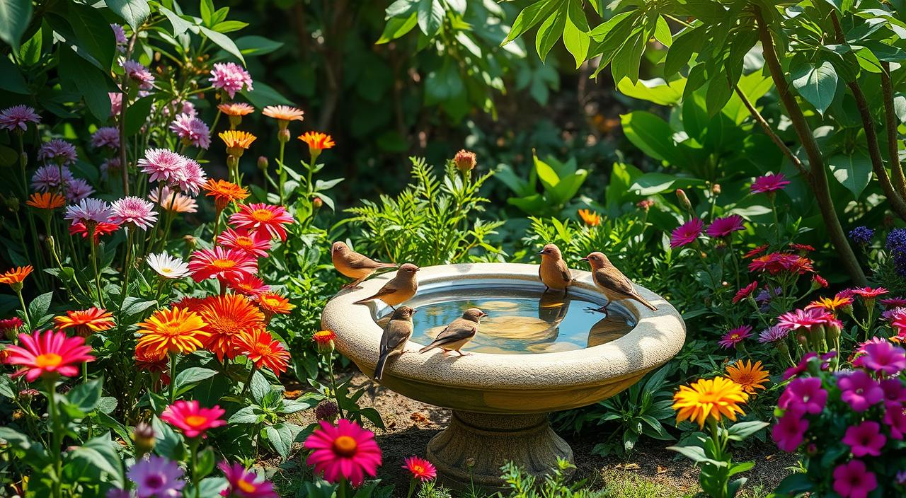 Bird bath depth
