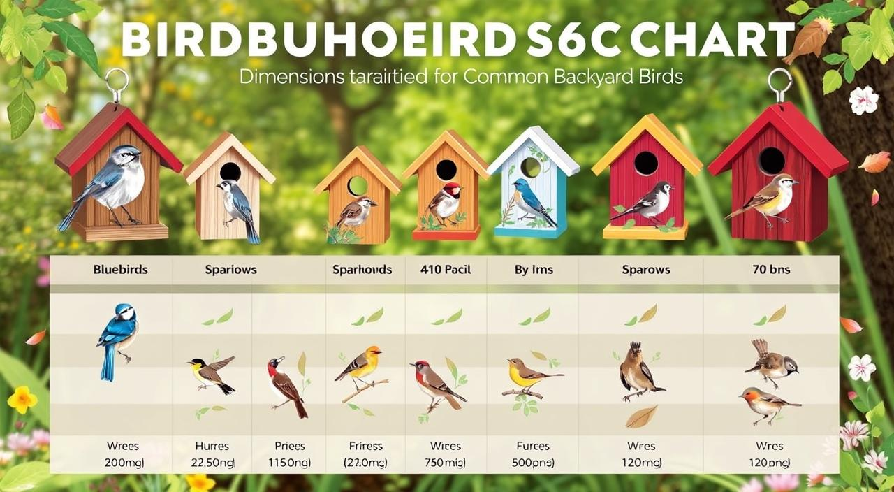 birdhouse size chart